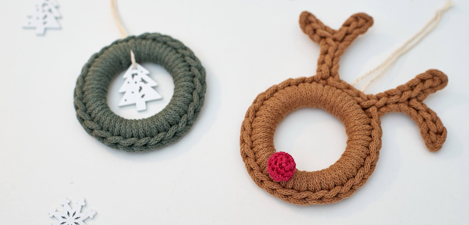 Horgolt karácsonyfadísz 2db-os csomag